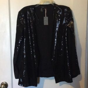 Black Sequin Dressy over shoulder jacket